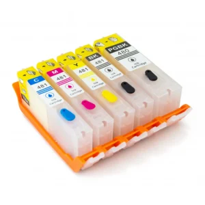 Refillable Cartridges for Canon PIXMA TS704 / TS6140 / TS8140 / TS9140 / TR7540 / TR8540 (CLI-481 / PGI-480 6 Color) | Compatible