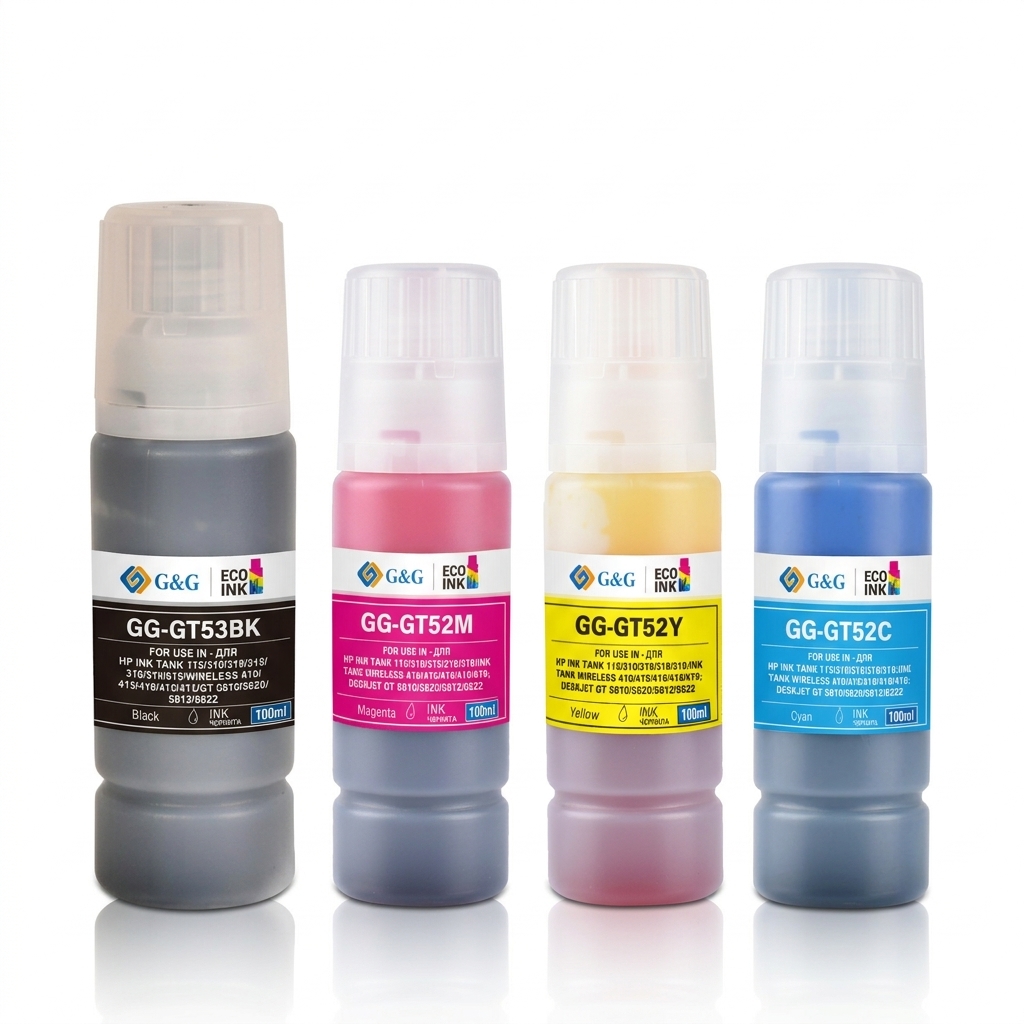 Compatible Ink GT52/GT53-series for HP Printers 300 ml (4 colors)