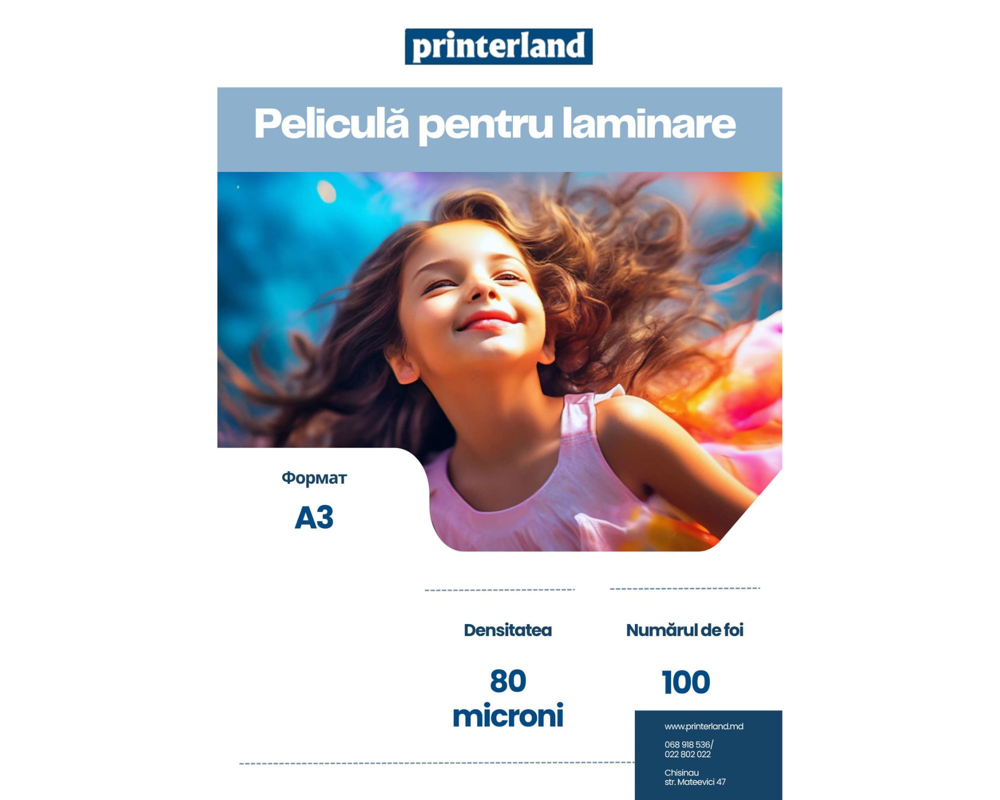 Peliculă pentru laminare A3 80 microni 100 pagini